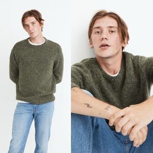 Madewell Men’s Crewneck Sweater Pullover M Donegal Wool Alpaca Preppy Layering